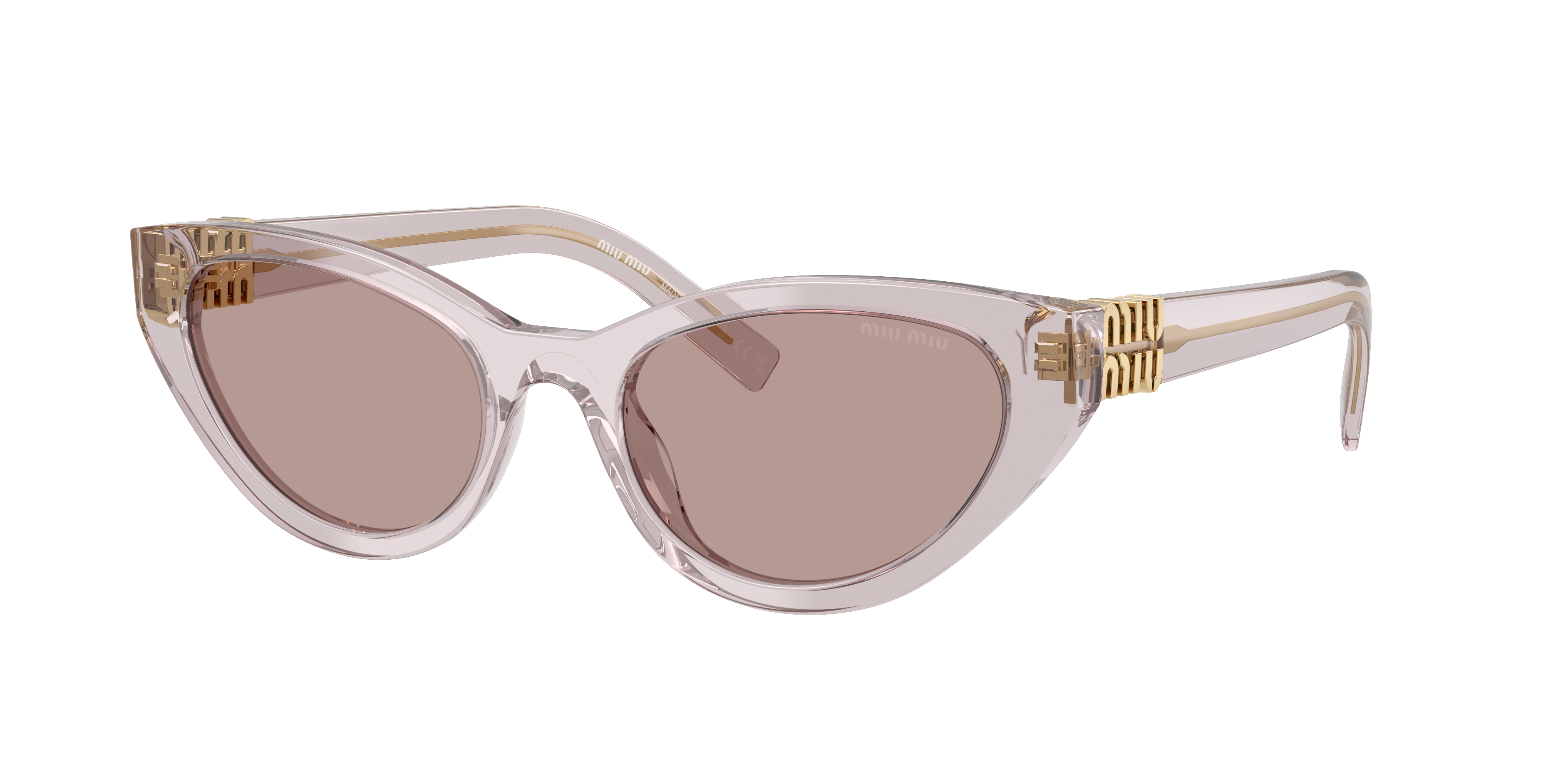 Miu Miu Woman Sunglass MU A04S -  Frame color: Mauve Transparent, Lens color: Light Purple Brown