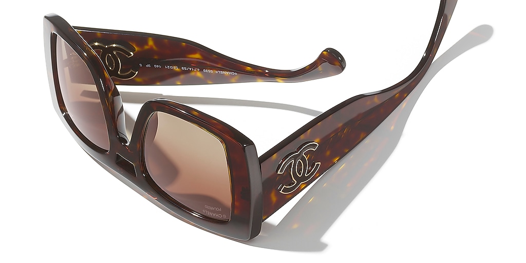 Chanel Square Sunglasses CH5539 M (53 - 21) with Brown lenses and
