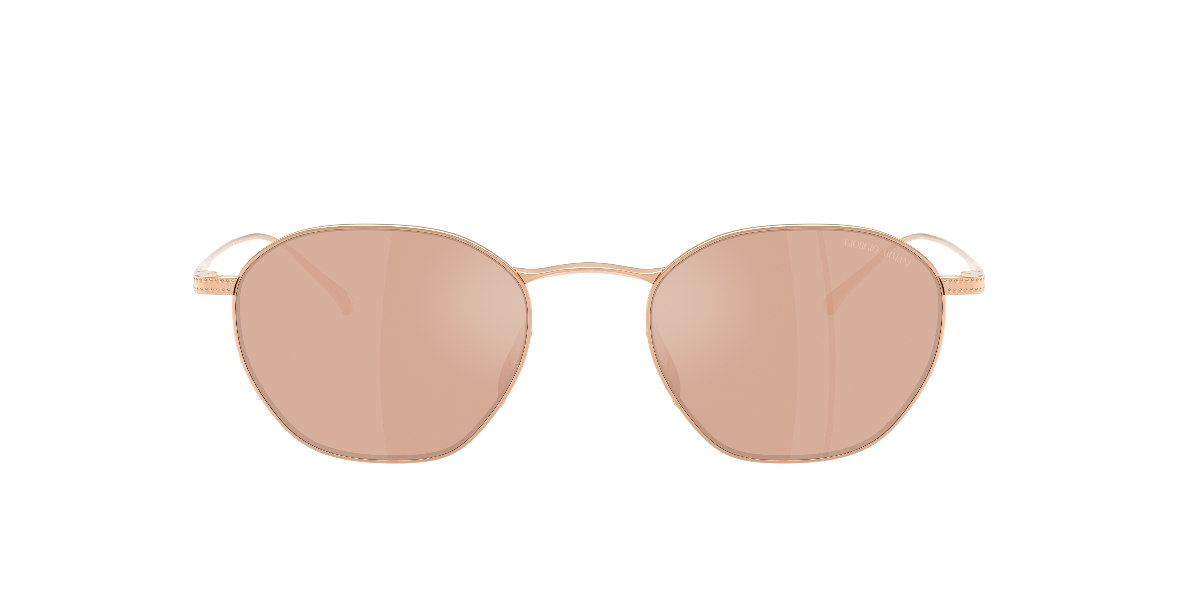 Giorgio Armani Man Sunglasses Ar6160t In Clear Mirror Real Rose Gold