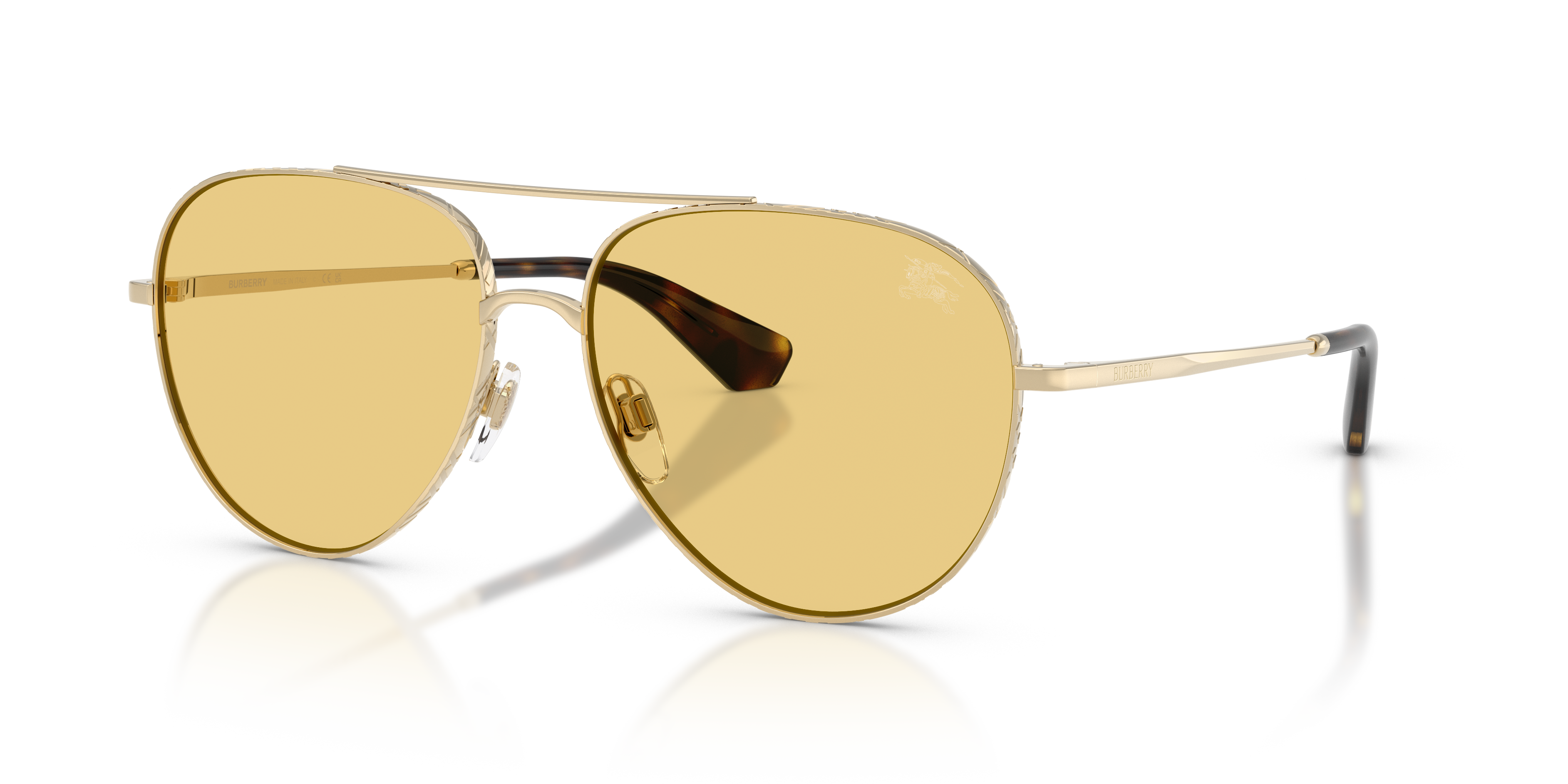 Burberry BE3172 XL (59 - 15) with Yellow lenses and Gold frame