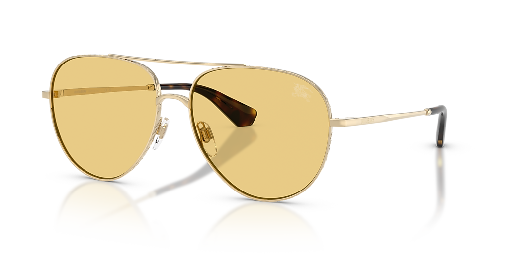 Burberry BE3172 XL (59 - 15) with Yellow lenses and Gold frame