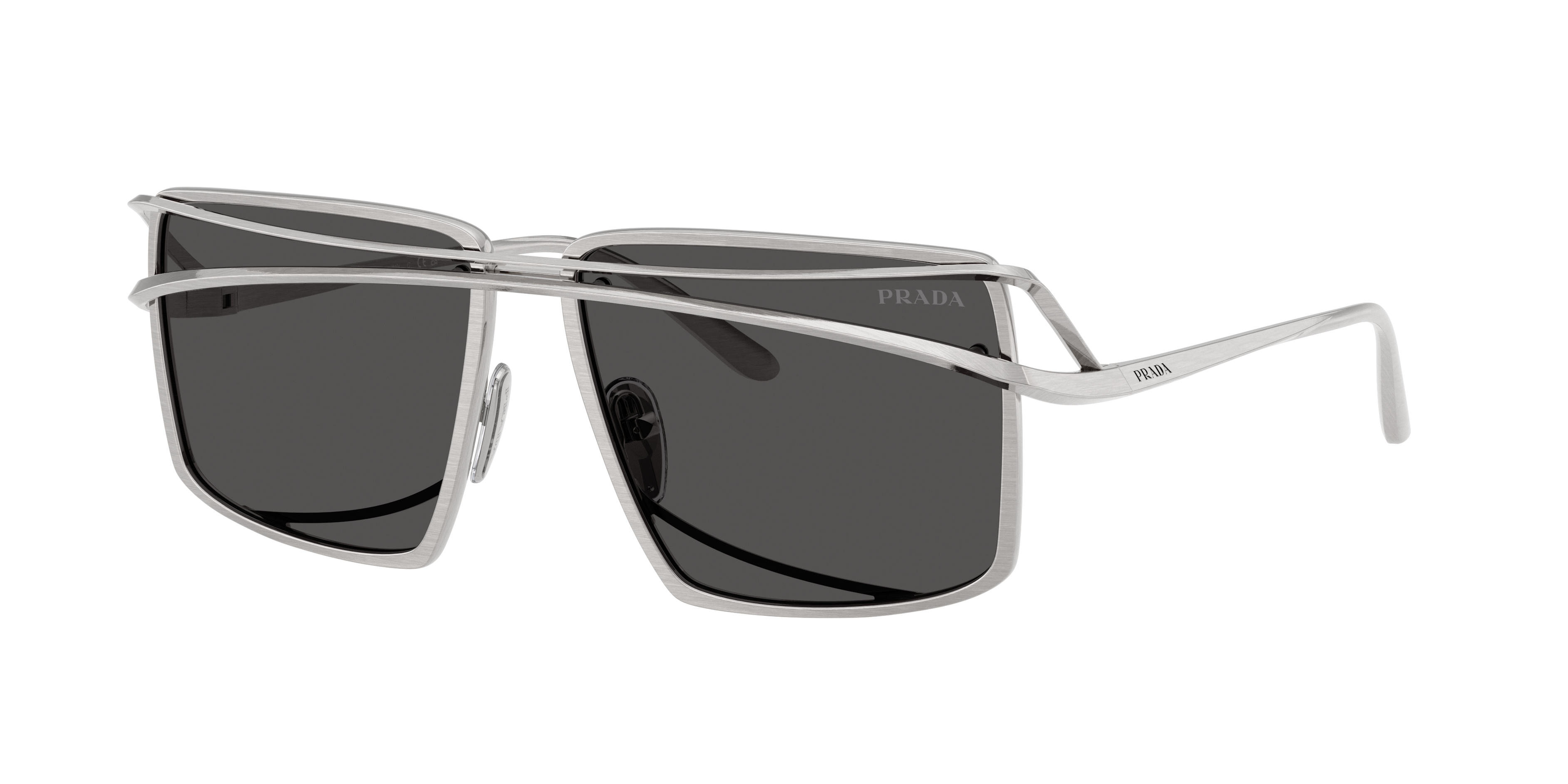 Prada PR C55S XL (58 - 15) with Grey lenses and Silver frame