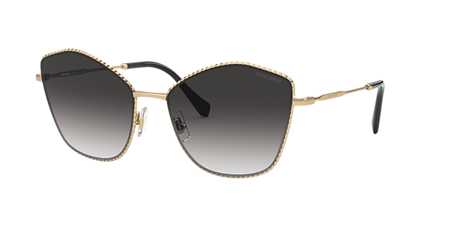 Miu Miu MU 60VS 60 Pink Gradient Grey & Pale Gold Sunglasses  