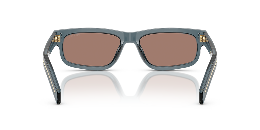 PRADA PR B11SF Transparent Ocean - Man Luxury Sunglasses, Brown Mirror Internal Grey Lens