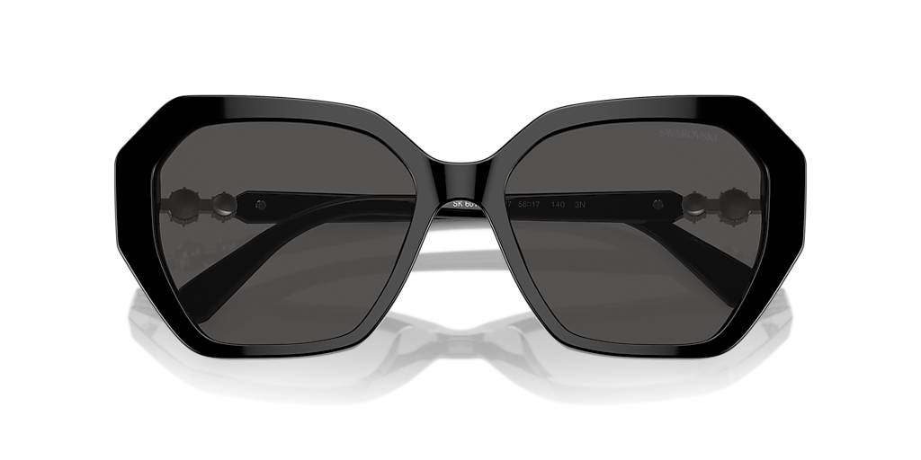【送料,関税込】SWAROVSKI サングラス SK6017 Swarovski SK6017 M (56 - 17) con Micas Gris y Armazón Negro