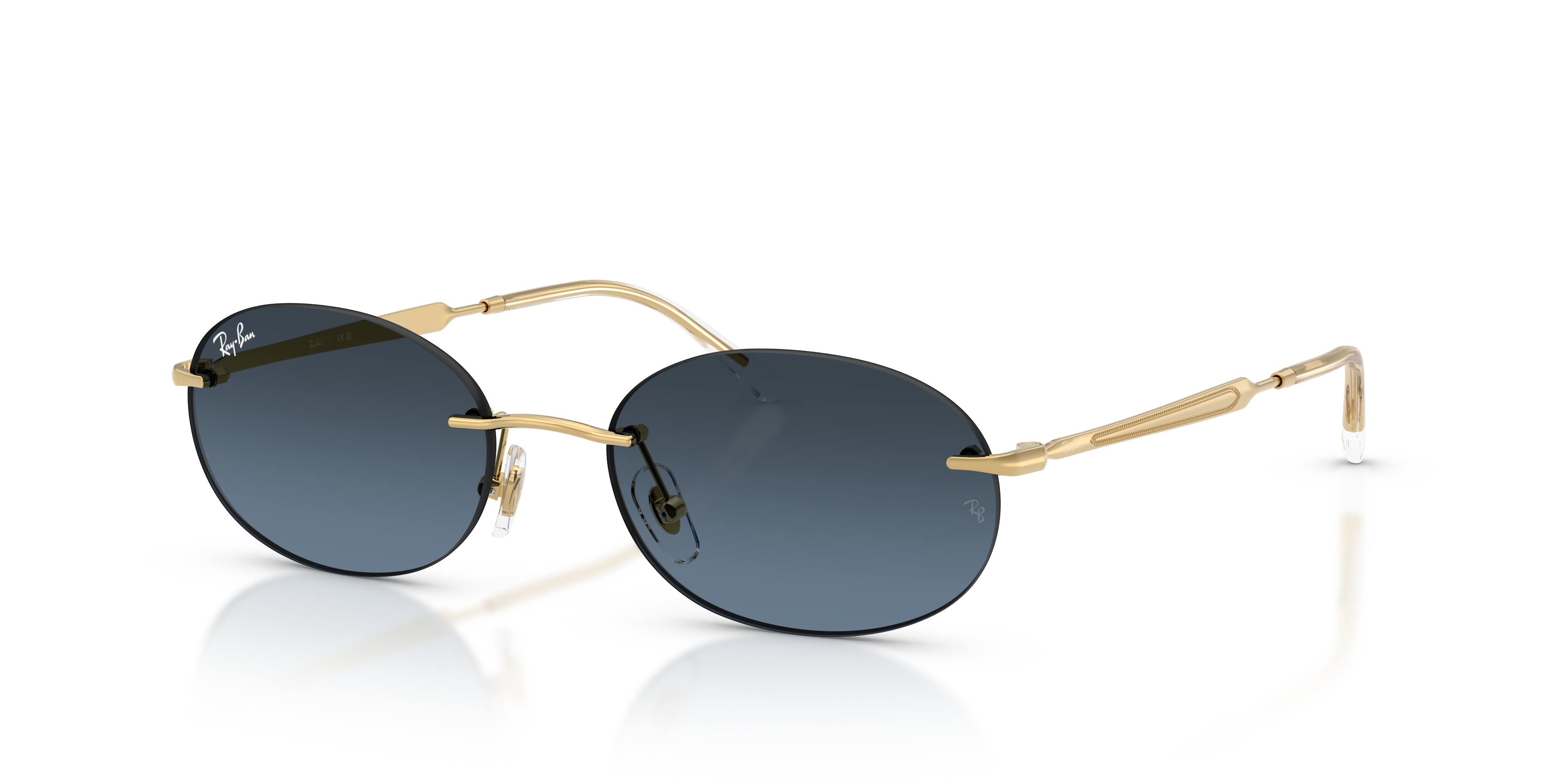 Ray-Ban RB3767 S (54 - 18) with Blue lenses and Gold frame