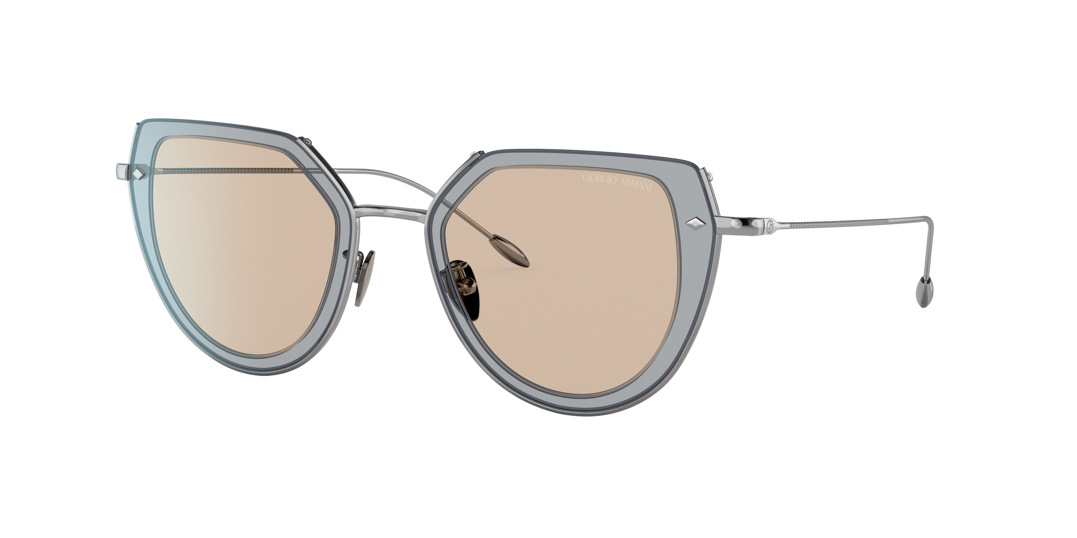Giorgio Armani Damen Hellbraun Frau Sunglass Ar6119 - Rahmenfarbe: Gunmetal, Linsenfarbe: