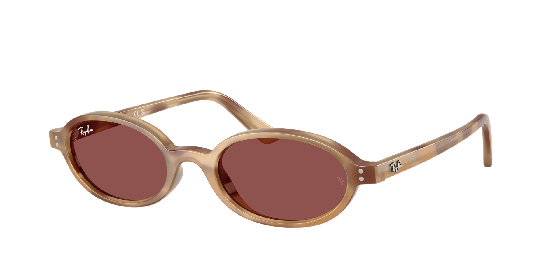 Ray-Ban Unisex Sunglass RB4472 Khal Bio-Based -  Frame color: Cream Havana, Lens color: Dark Violet