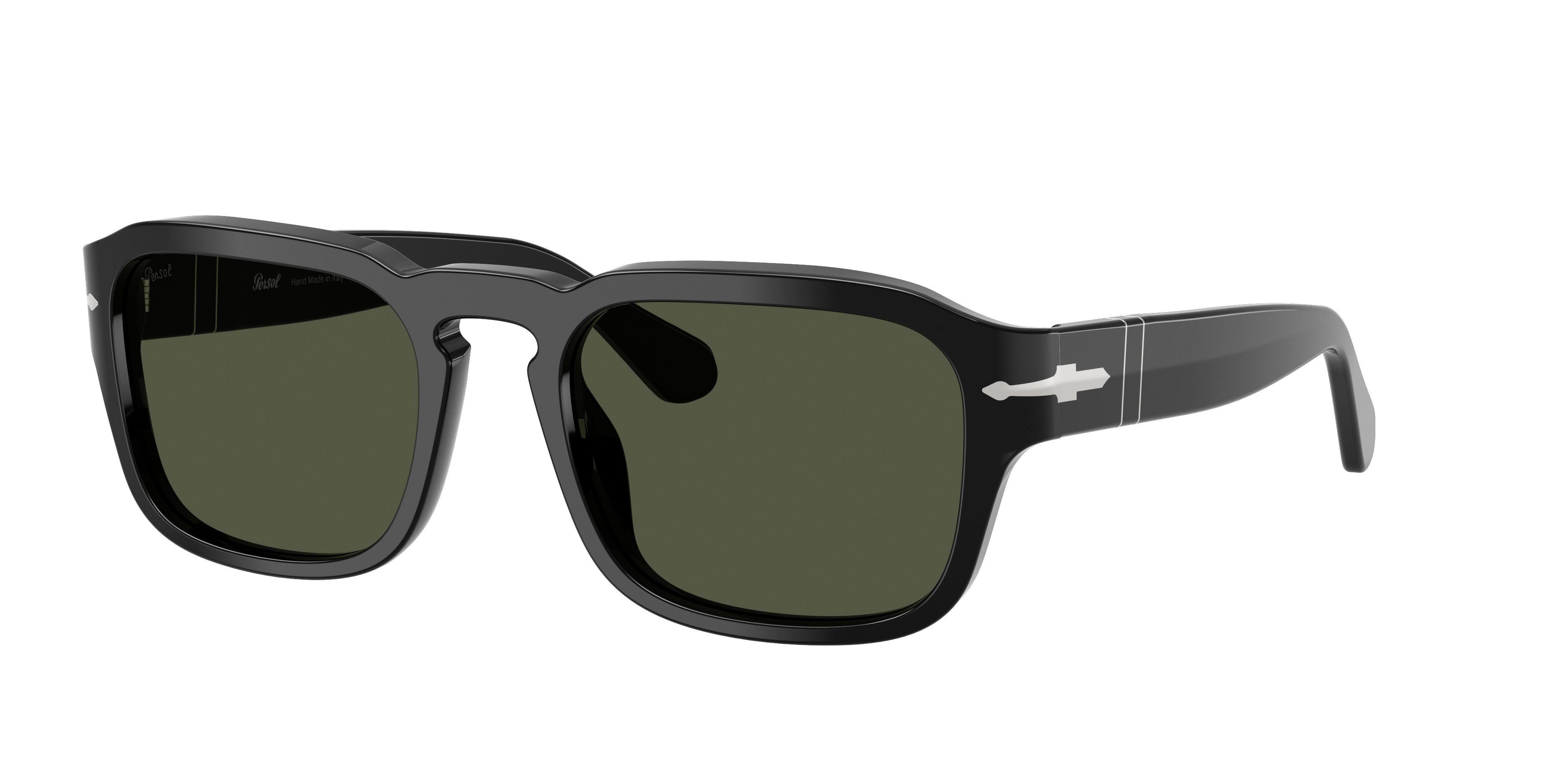 Persol Unisex Sunglass PO3386S -  Frame color: Black, Lens color: Green