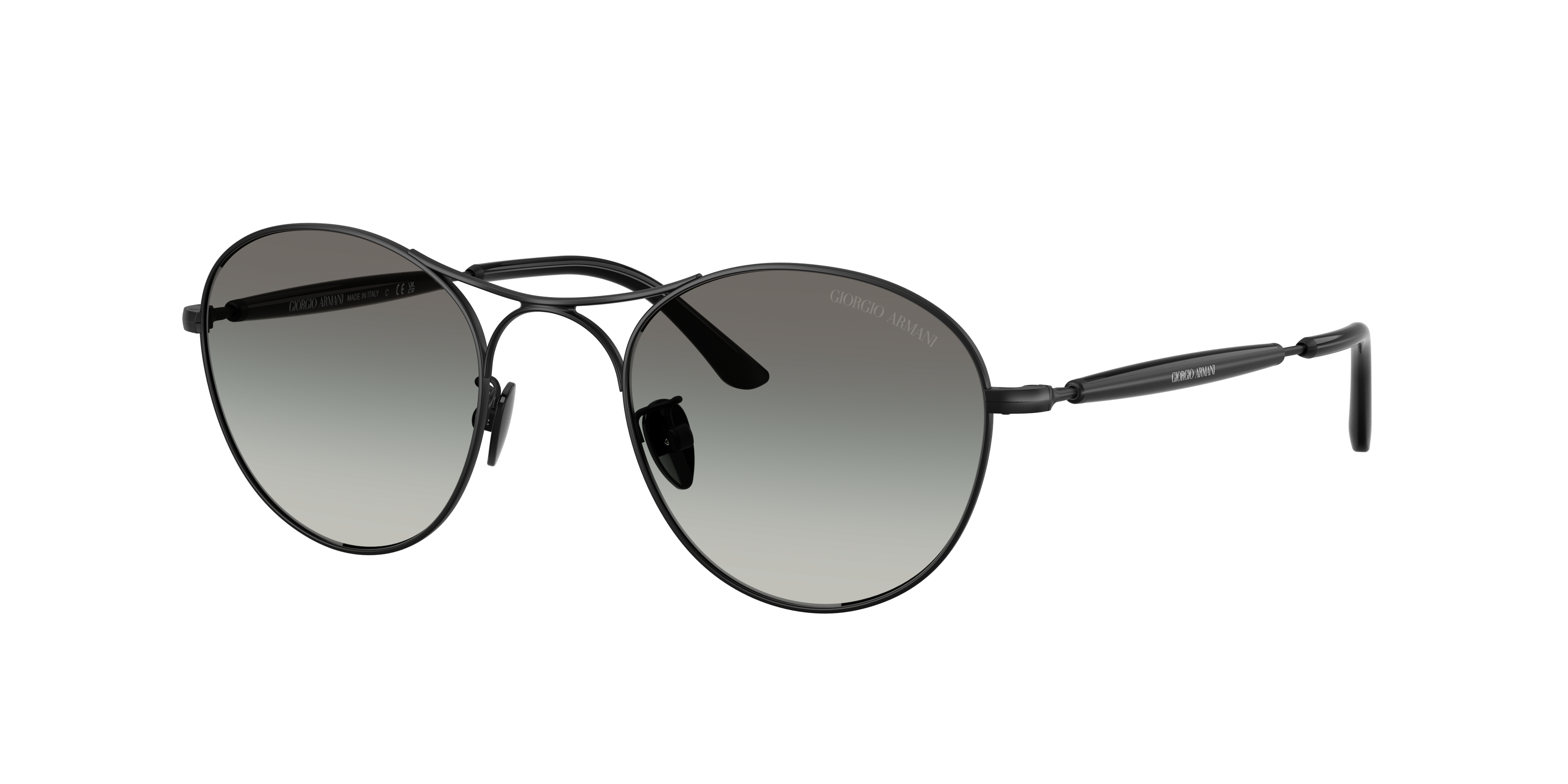 Giorgio Armani Round-frame Gradient Sunglasses In Blue
