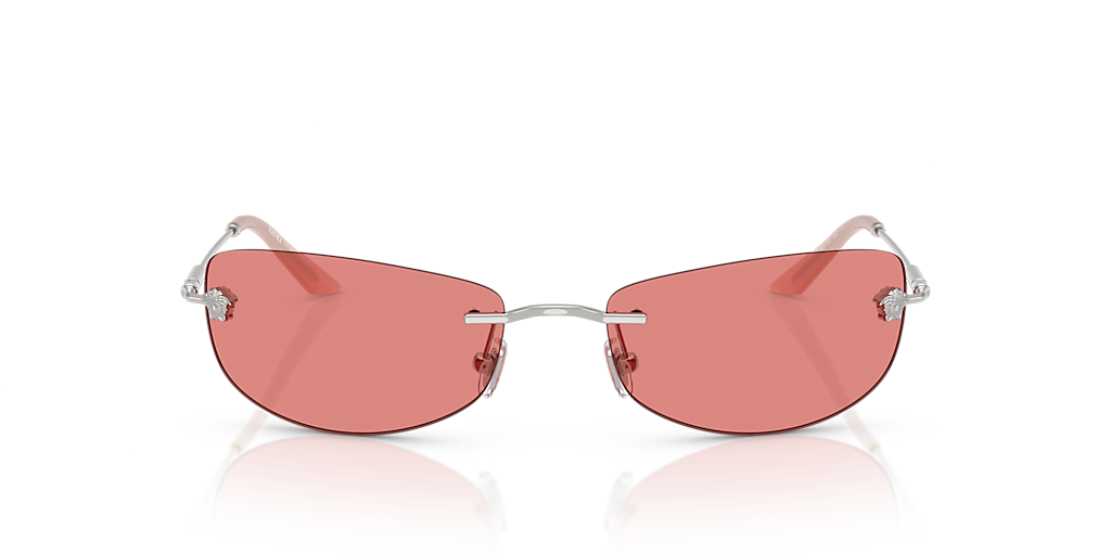 VERSACE VE2279 Silver - Men Luxury Sunglasses, Pink Lens