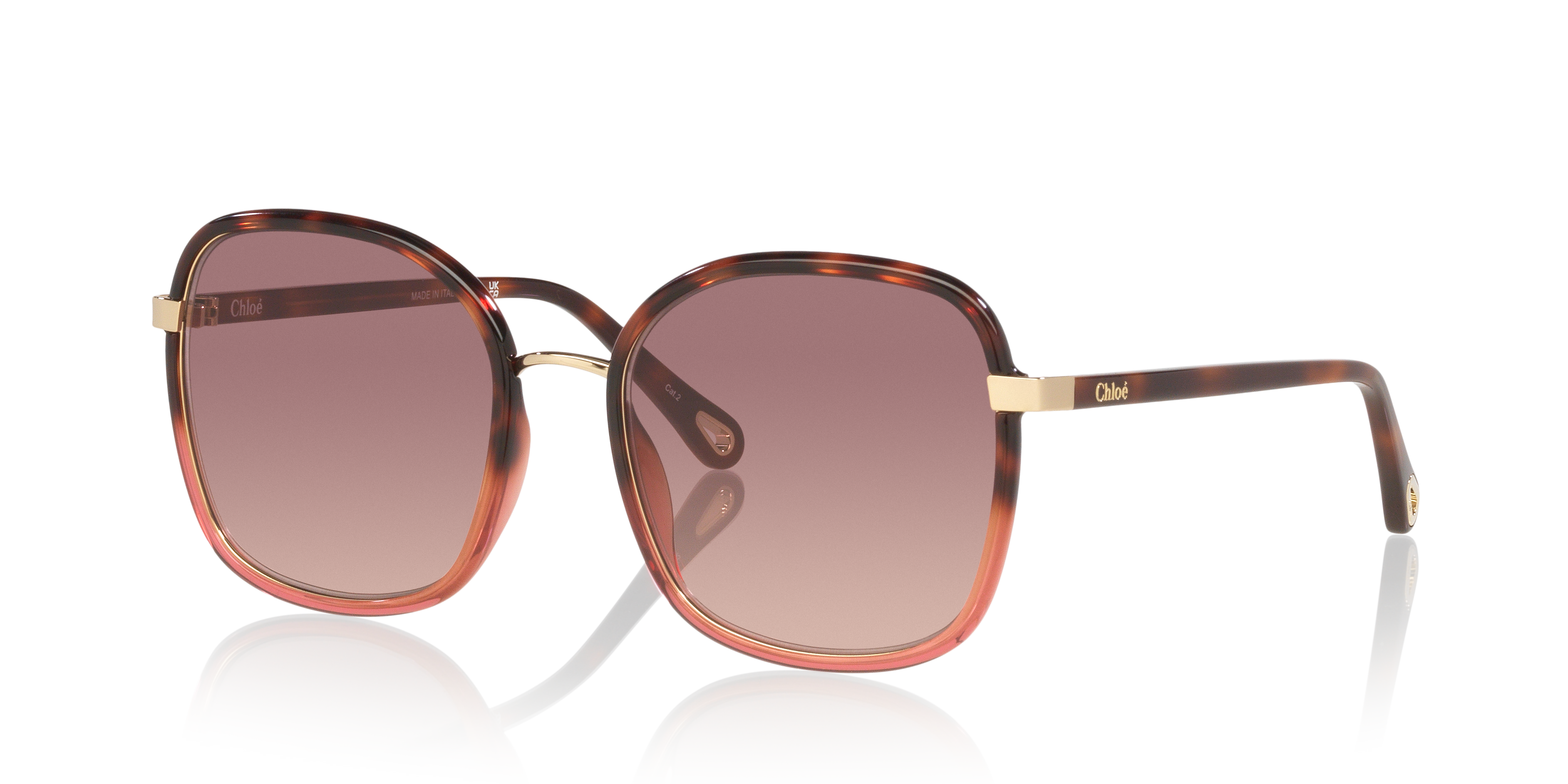 Chloé CH0031S L (56 - 19) with Red lenses and Tortoise frame