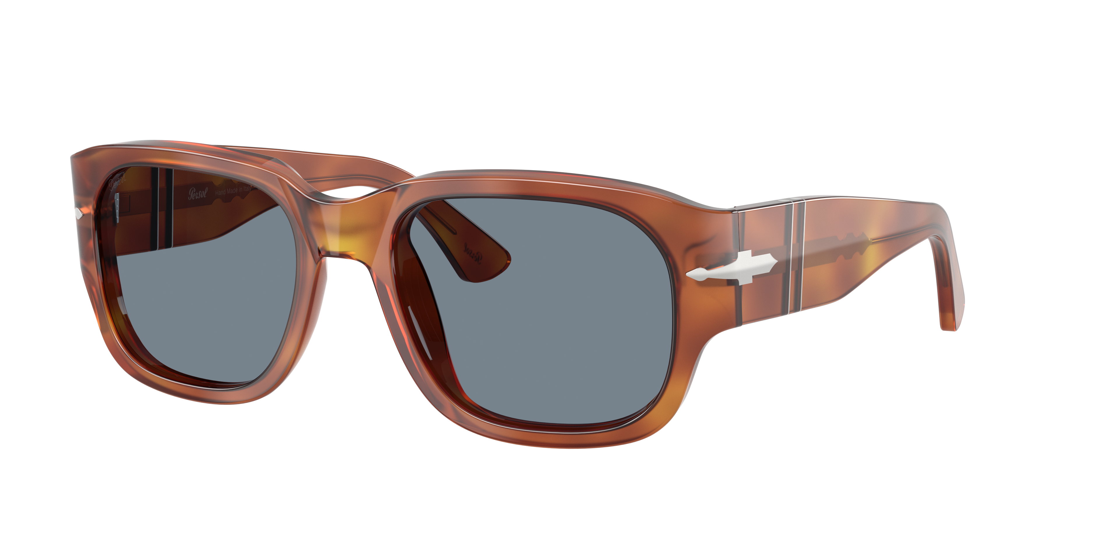 Persol Unisex Sunglass PO3380S -  Frame color: Terra Di Siena, Lens color: Light Blue