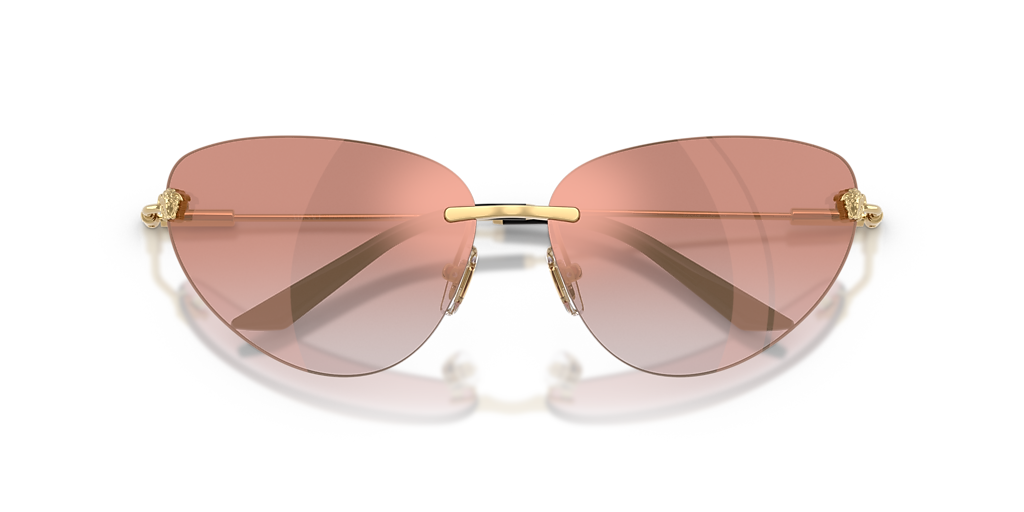 Versace Gold Frame Sunglasses with Pink Mirrored Lenses Versace VE2298 L (58 - 15) with Pink lenses and Gold frame  main image 2