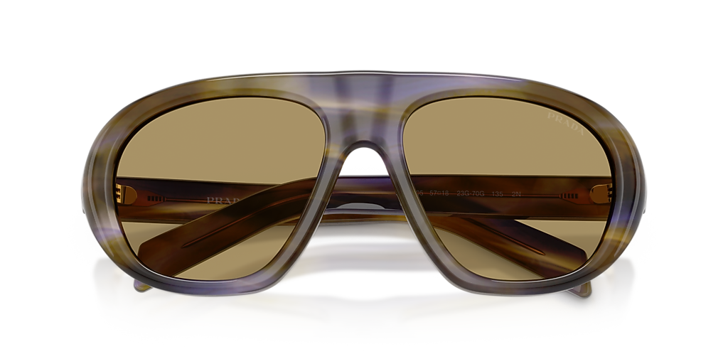 Prada PR C05S L (57 - 18) with Green lenses and Brown frame  display picture 1