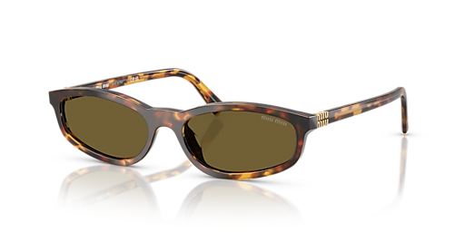 MIU MIU MU A06S Honey Havana - Women Luxury Sunglasses, Dark Brown Lens