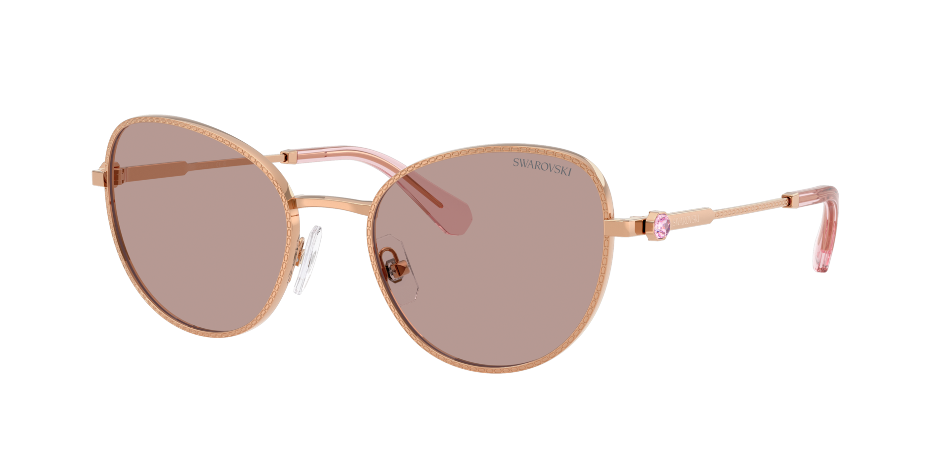 Swarovski Woman Sunglass SK7032 -  Frame color: Rose Gold, Lens color: Light Purple Brown