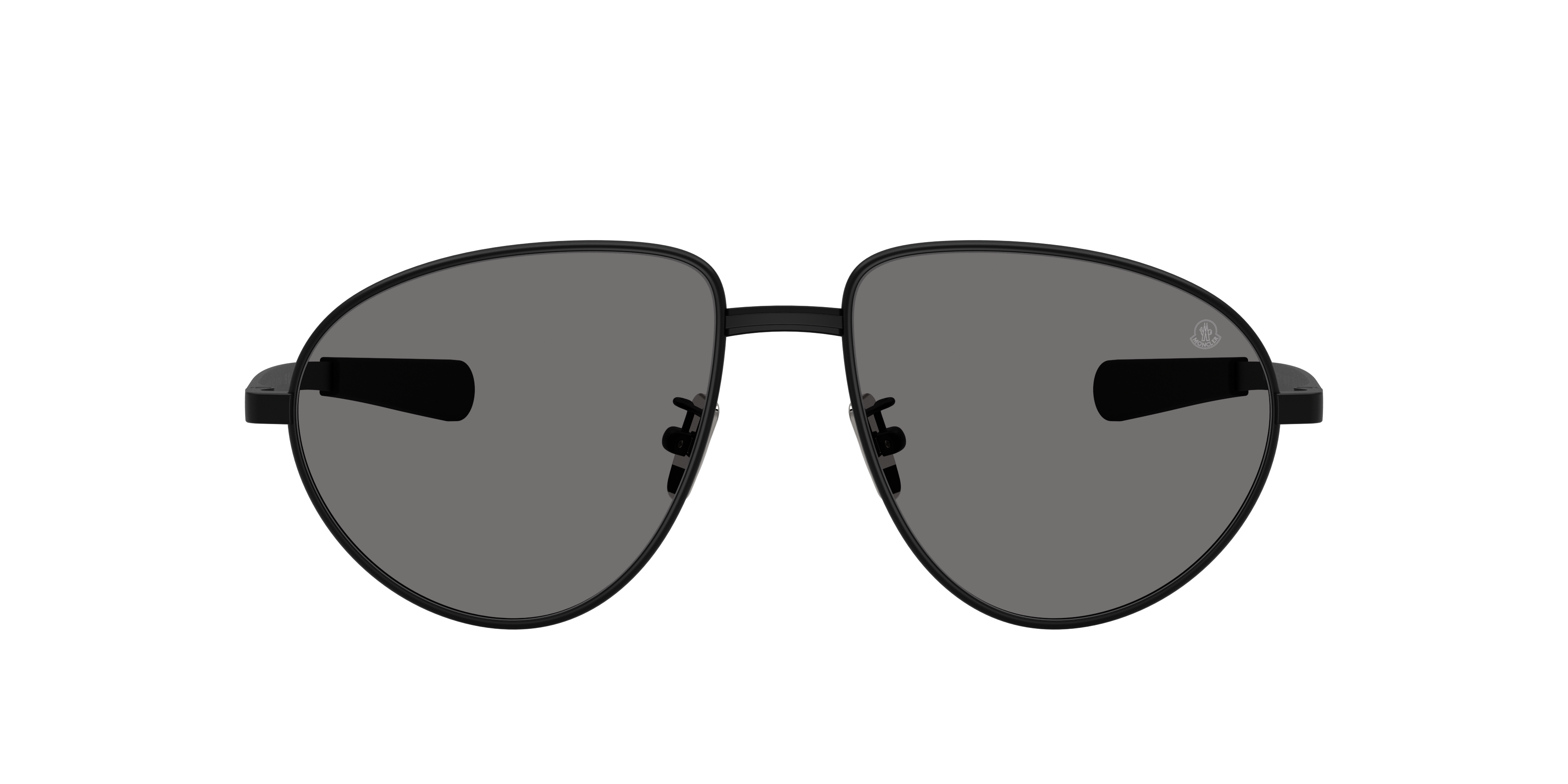 Moncler Womens Black Me4009 Vizla Aviator-frame Metal Sunglasses In Black