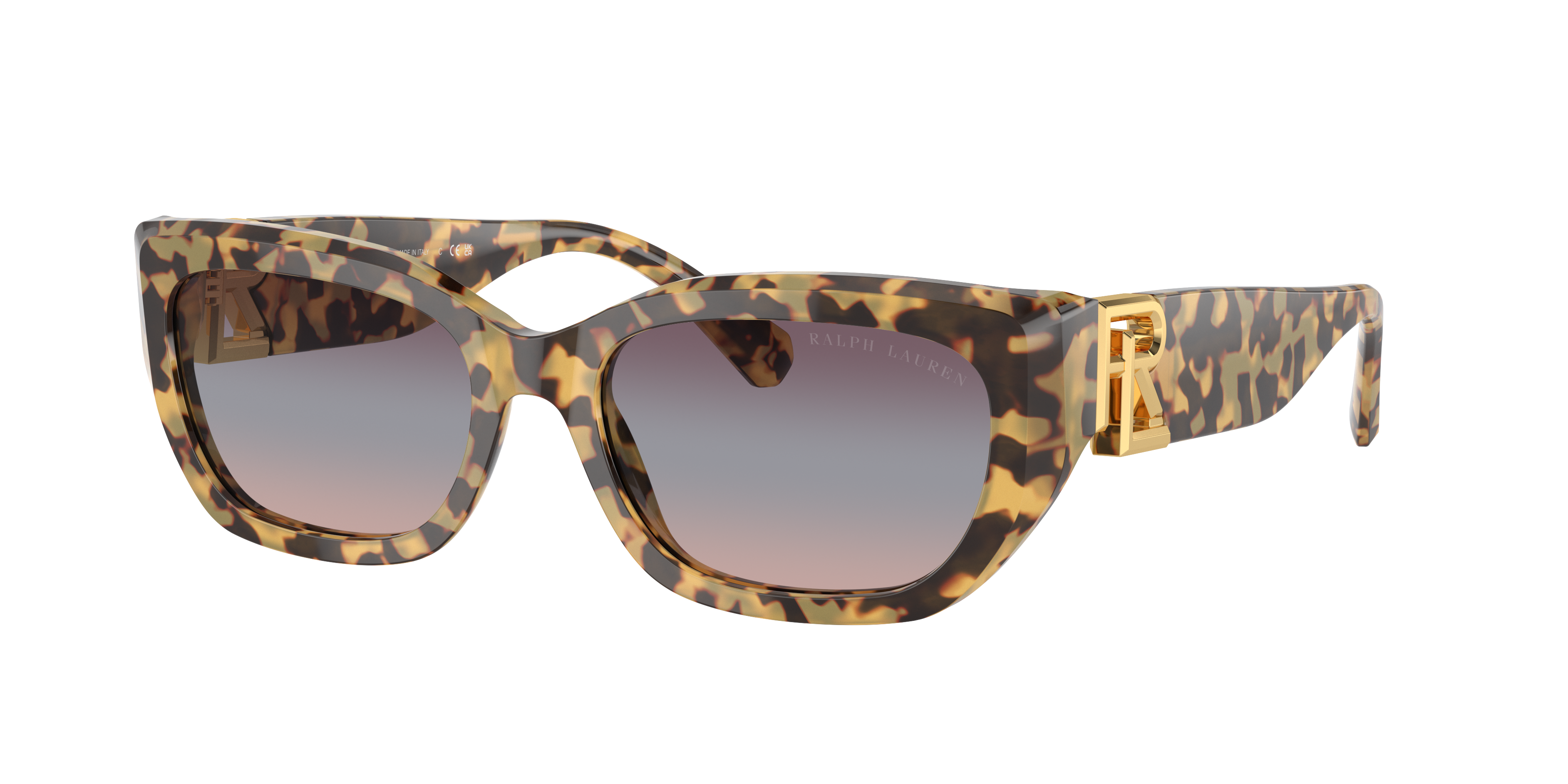Ralph Lauren Woman Sunglass RL8222 THE BRIDGET -  Frame color: Spotty Havana, Lens color: Trigradient Purple/Blue/Pink