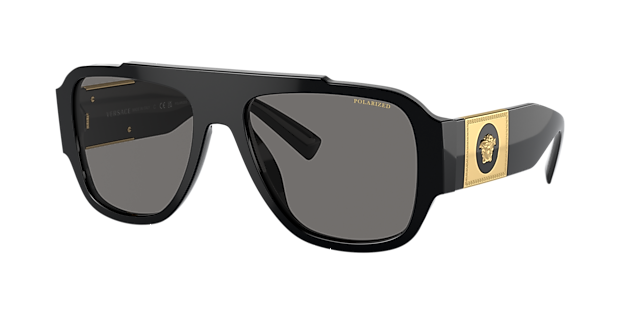 Versace VE4436U 57 Polar Grey Mirror Silver & Black Polarized 