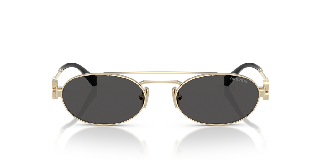 miu miu サングラス グレー レンズ ゴールド フレーム MIU MIU MU 54ZS 5AK30C Gold Grey Gradient Lens Oval Women