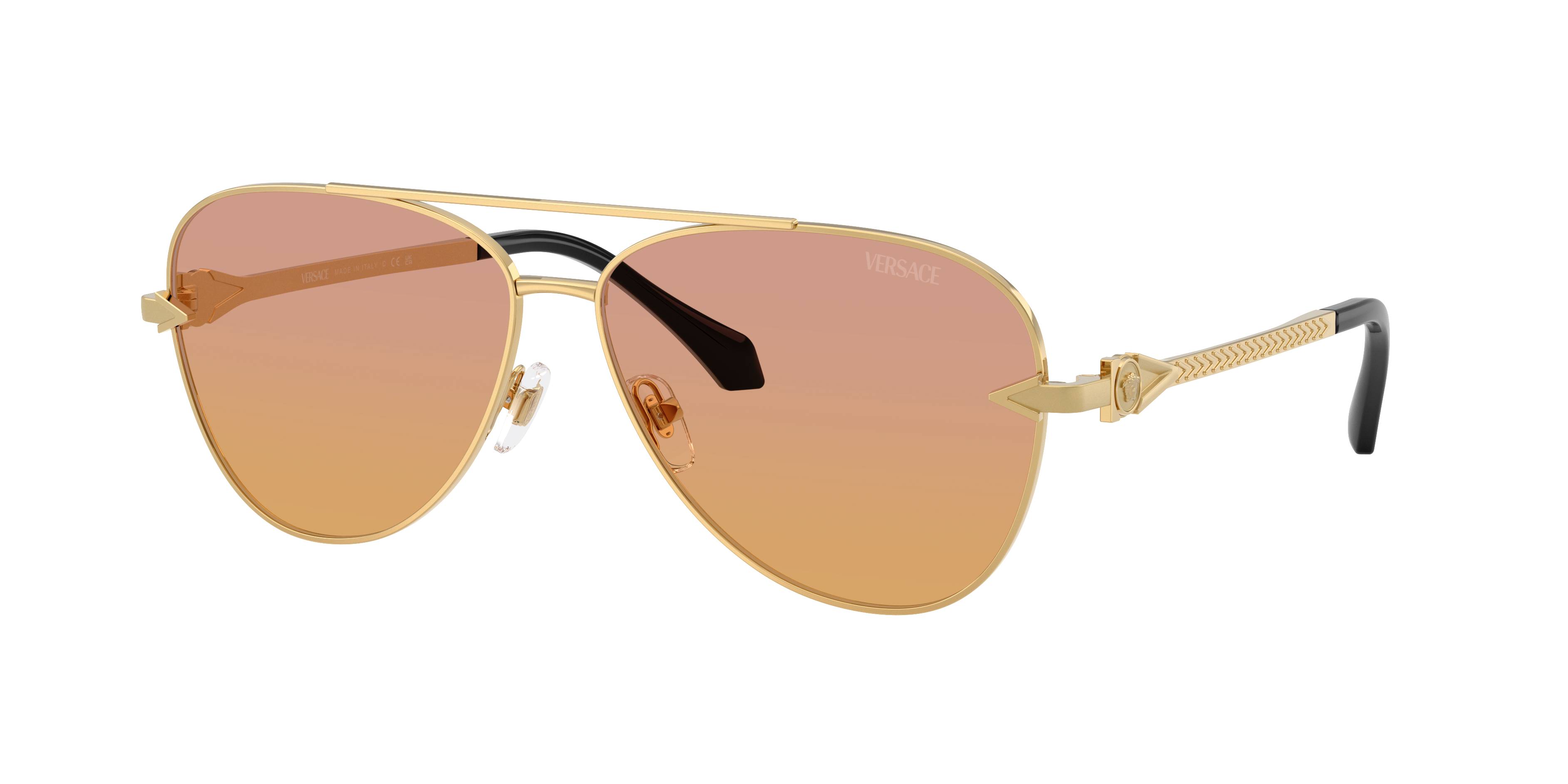 Versace VE2283 XL (61 - 13) with Orange lenses and Gold frame