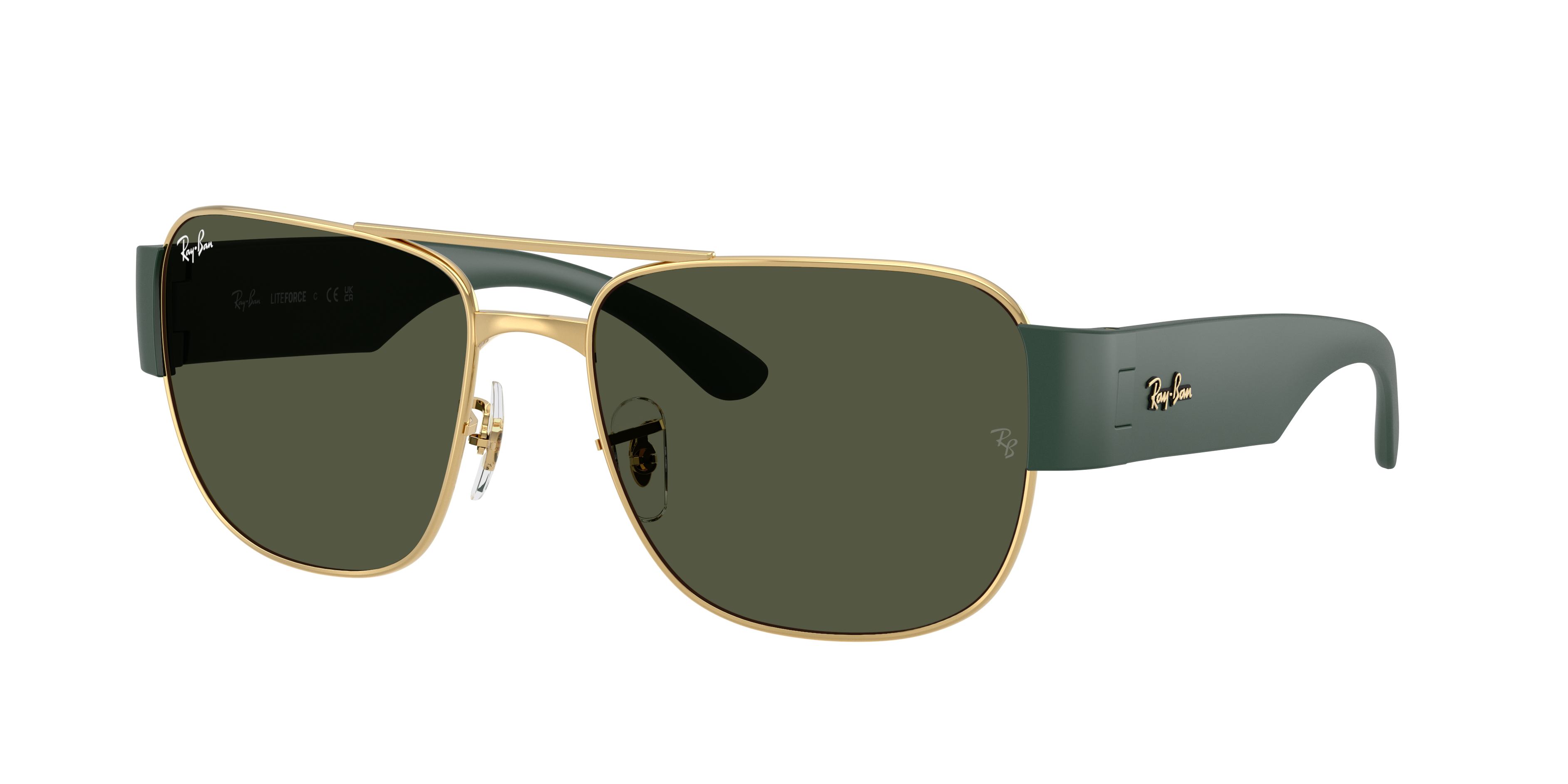 Ray-Ban Unisex Sunglass RB3756 -  Frame color: Gold, Lens color: Green