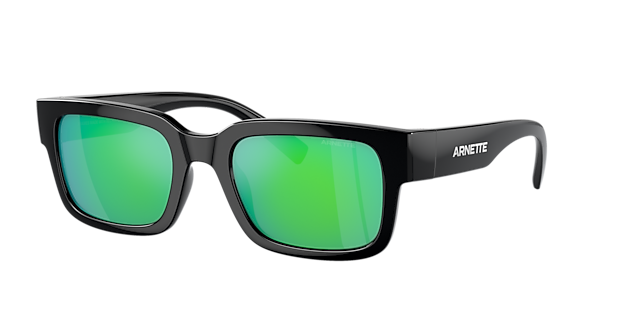 Arnette AN4343 Bigflip 52 Green Mirror Green & Black Sunglasses 
