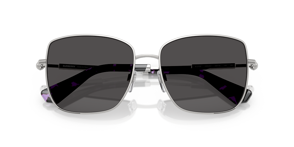 Burberry BE3158 XXL (58 - 16) with Grey lenses and Silver frame