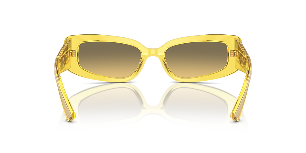 DOLCE&GABBANA DG4445 Transparent Yellow - Women Luxury Sunglasses, Yellow Gradient Grey Lens