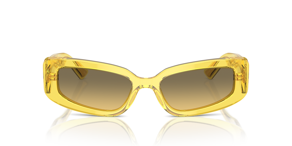 DOLCE&GABBANA DG4445 Transparent Yellow - Women Luxury Sunglasses, Yellow Gradient Grey Lens