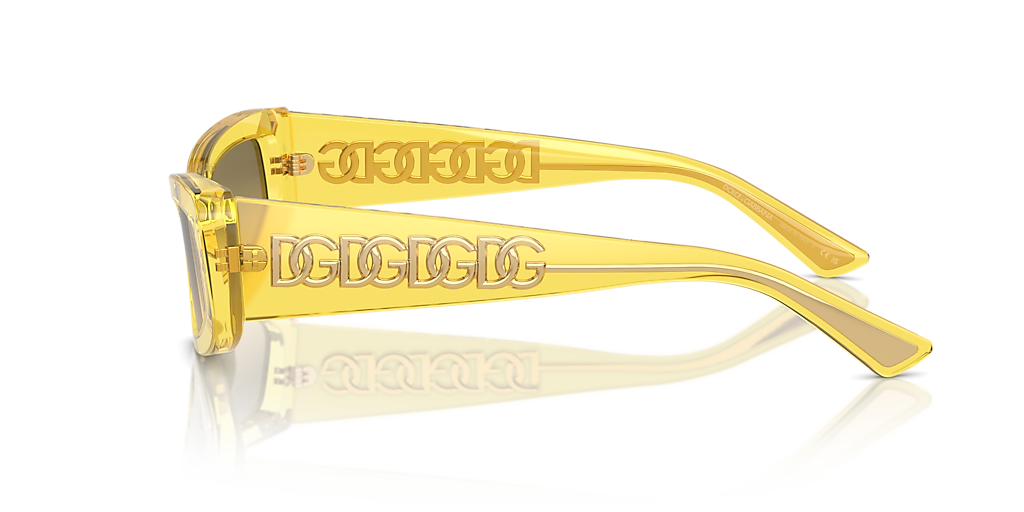 DOLCE&GABBANA DG4445 Transparent Yellow - Women Luxury Sunglasses, Yellow Gradient Grey Lens
