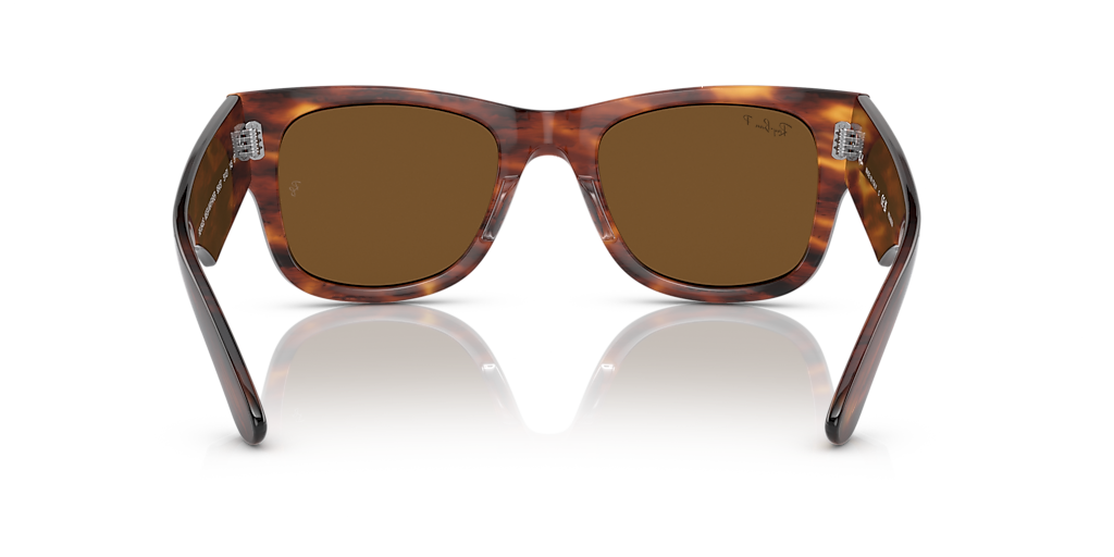 RAY-BAN RB0840S Mega Wayfarer Striped Havana - Sunglasses, Brown Lens