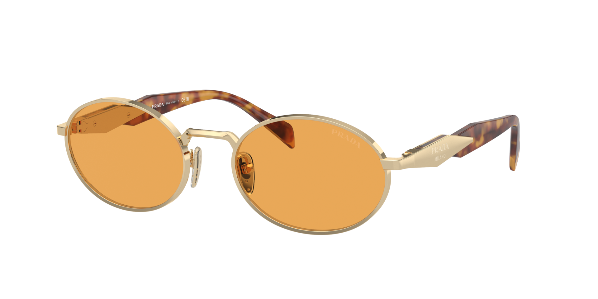 Prada Woman Sunglass PR 65ZS - Frame color: Pale Gold, Lens color: Orange