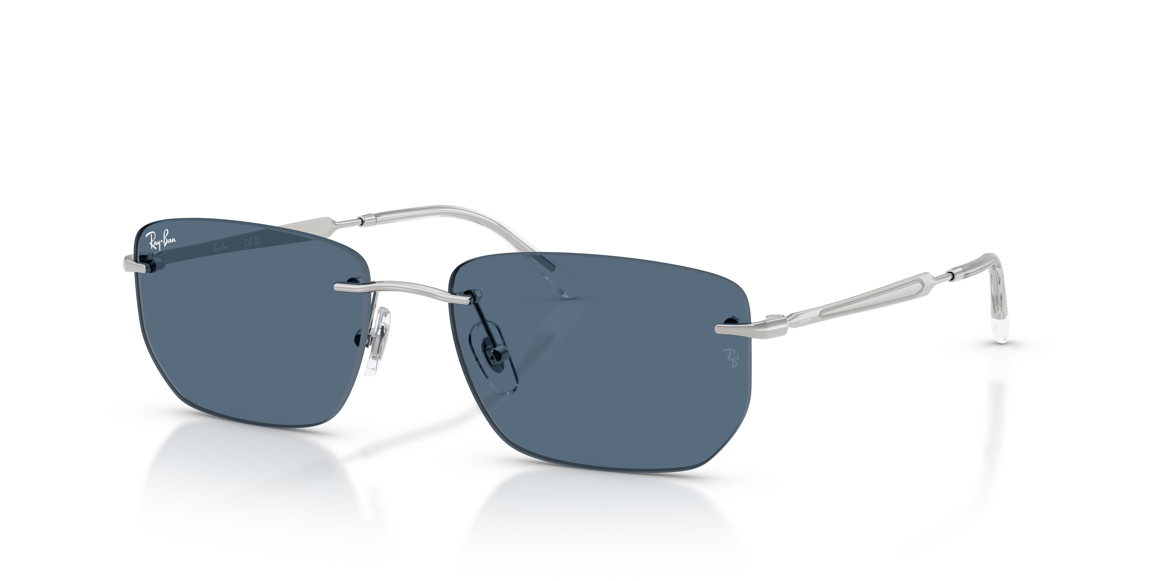 Ray-Ban RB3768 M (56 - 17) with Blue lenses and Silver frame