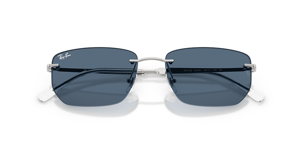 Ray-Ban RB3768 M (56 - 17) with Blue lenses and Silver frame