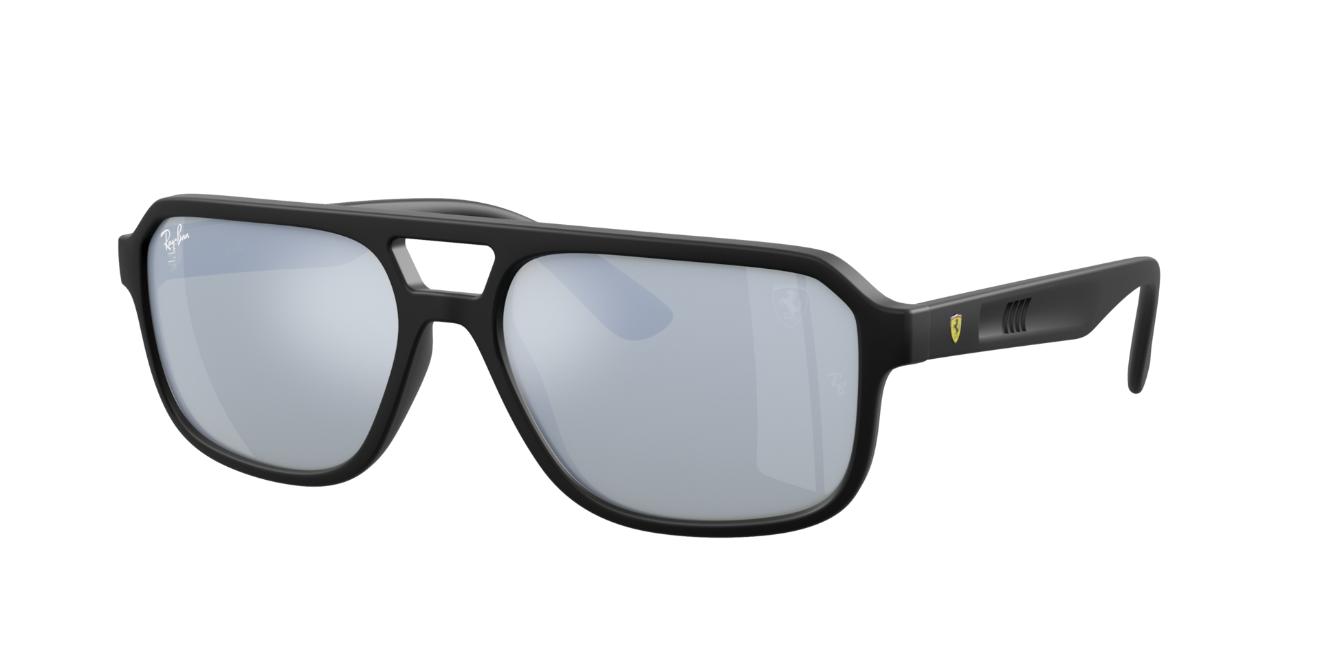 Ray-Ban Unisex Sunglass RB4414M Scuderia Ferrari Collection -  Frame color: Black, Lens color: Silver
