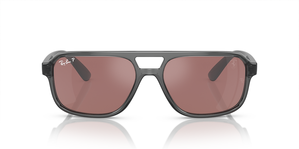 RAY-BAN RB4414M Scuderia Ferrari Collection Transparent Grey - Unisex Sunglasses, Purple/Silver Lens