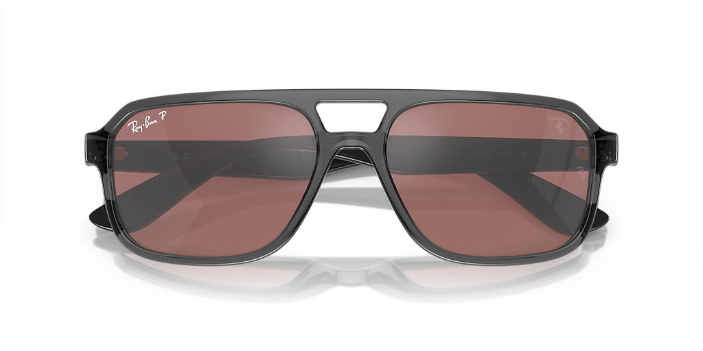 RAY-BAN RB4414M Scuderia Ferrari Collection Transparent Grey - Unisex Sunglasses, Purple/Silver Lens