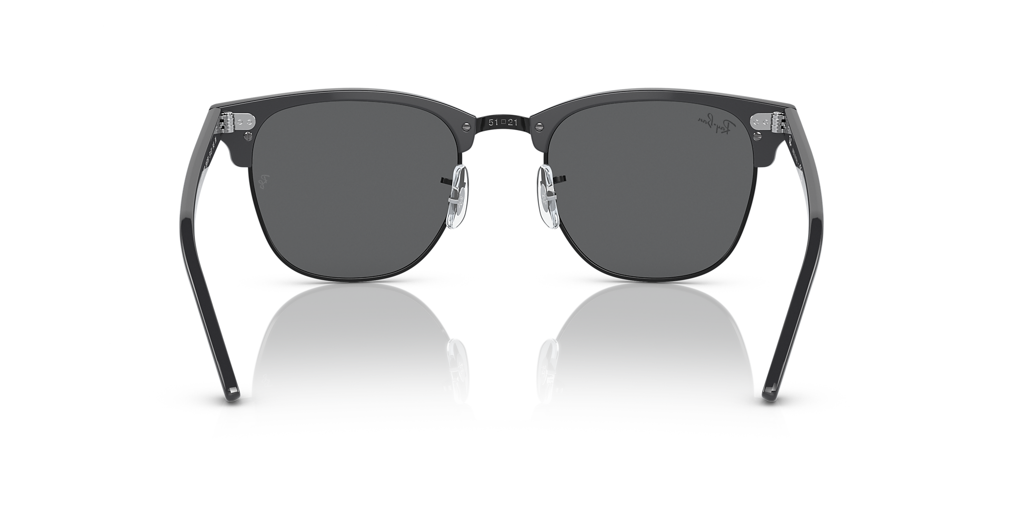 RAY-BAN RB3016 Clubmaster Classic Grey On Black - Sunglasses, Dark Grey Lens