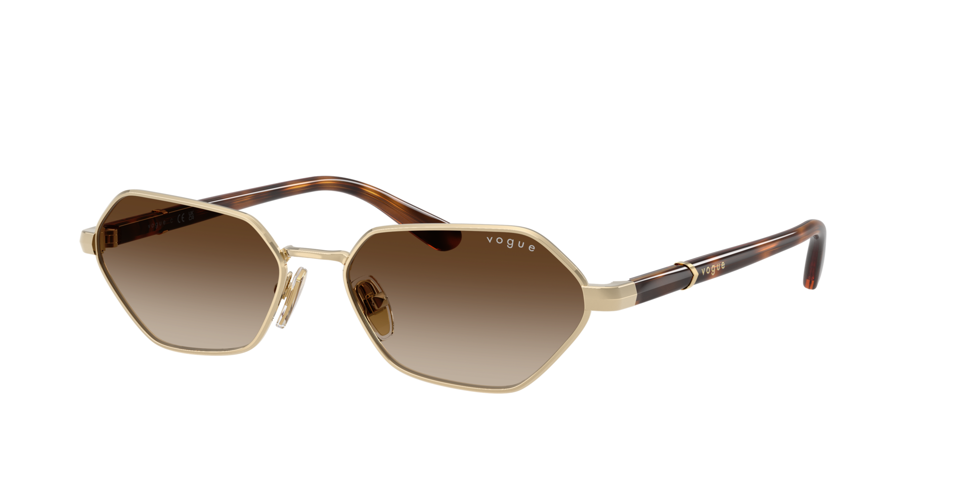 Vogue VO3997S Aviator Sunglasses Gold Havana Brown Polarized 58mm Vogue Eyewear VO4329S L (55 - 18) with Brown lenses and Gold  main image 3