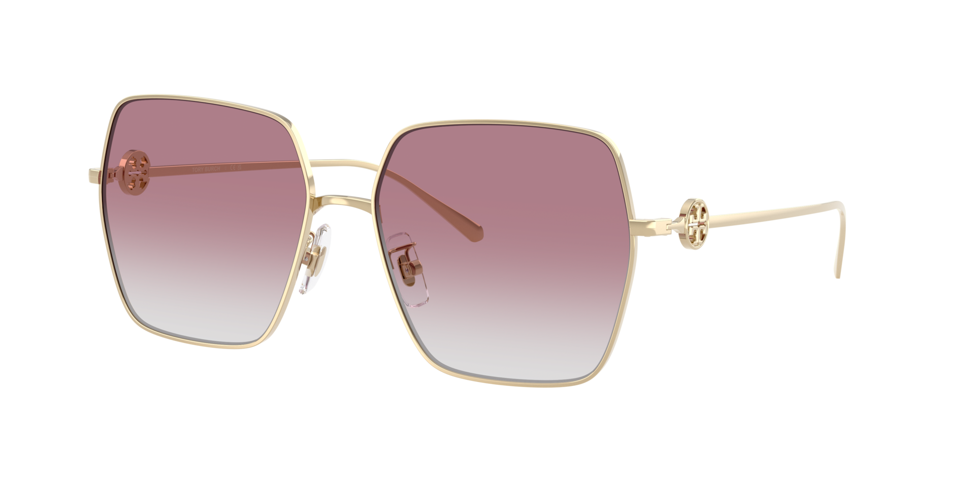 Tory Burch Woman Sunglass TY6118D - Frame color: Shiny Light Gold, Lens color: Grey Gradient Violet