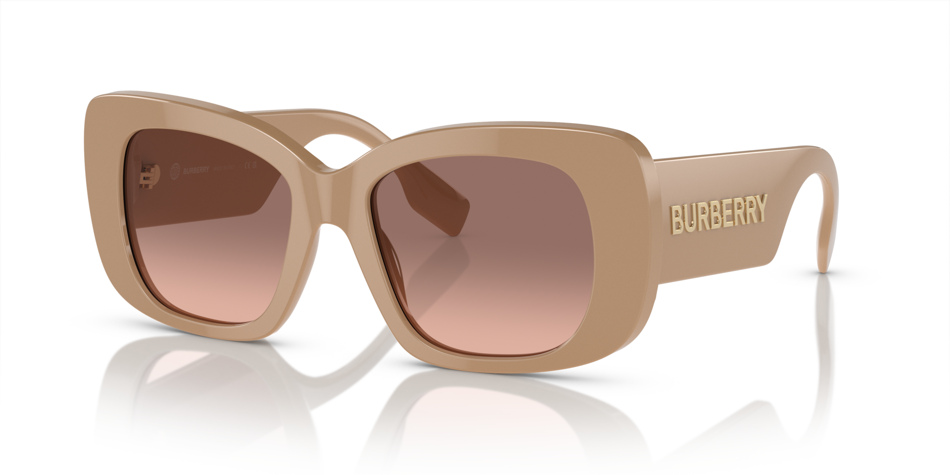 Burberry BE4410 S (52 - 18) with Pink lenses and Beige frame  display picture 1