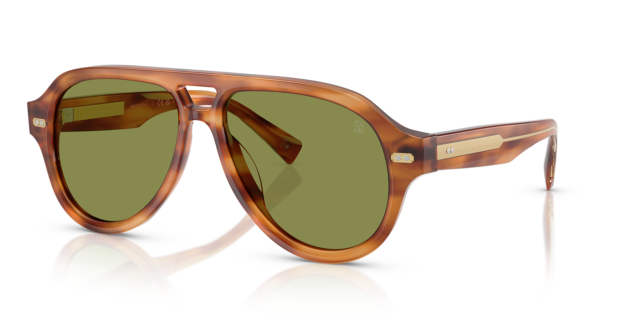 Brunello Cucinelli BC4017S PAUL XL (57 - 15) with Green lenses and