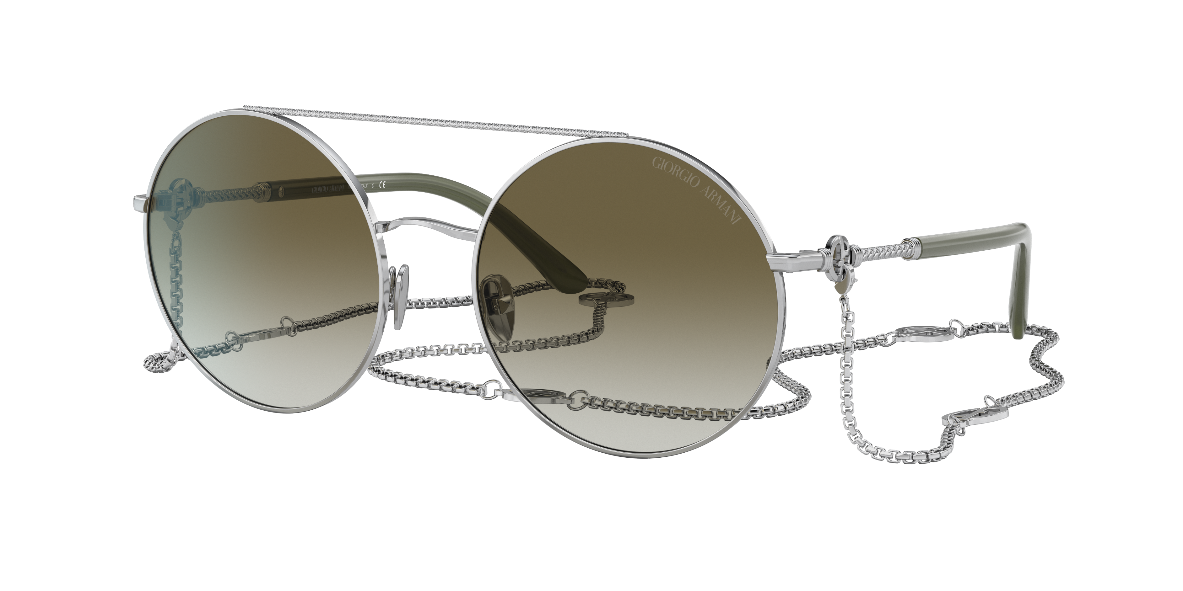 Giorgio Armani AR6135 M (56 - 19) with Green lenses and Silver