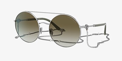 Giorgio Armani AR6135 56 Gradient Green & Silver Sunglasses 