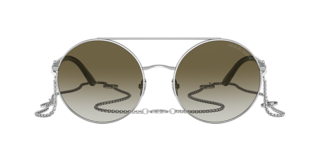 Giorgio Armani AR6135 56 Gradient Grey & Pale Gold Sunglasses 