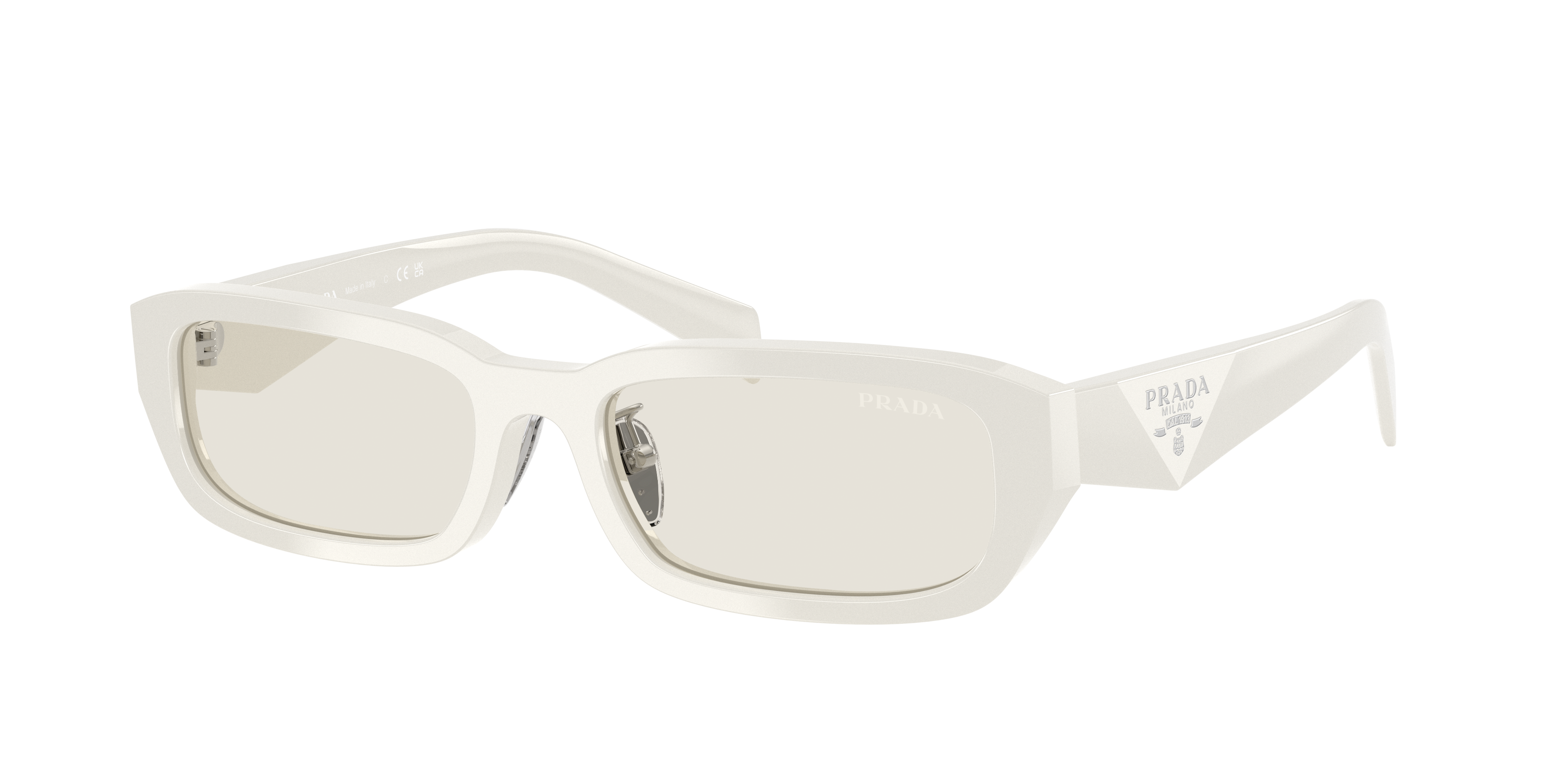 未使用 プラダ サングラス PRADA PR B06SF スクエア ホワイト 白 ブラック 黒 レディース メンズ ロゴ SUNGLASSES Prada PR B06SF M (55 - 18) with Grey lenses and Grey frame