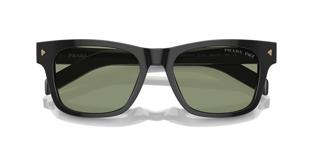 Prada PR A17SF XL (55 - 18) with Green lenses and Black frame