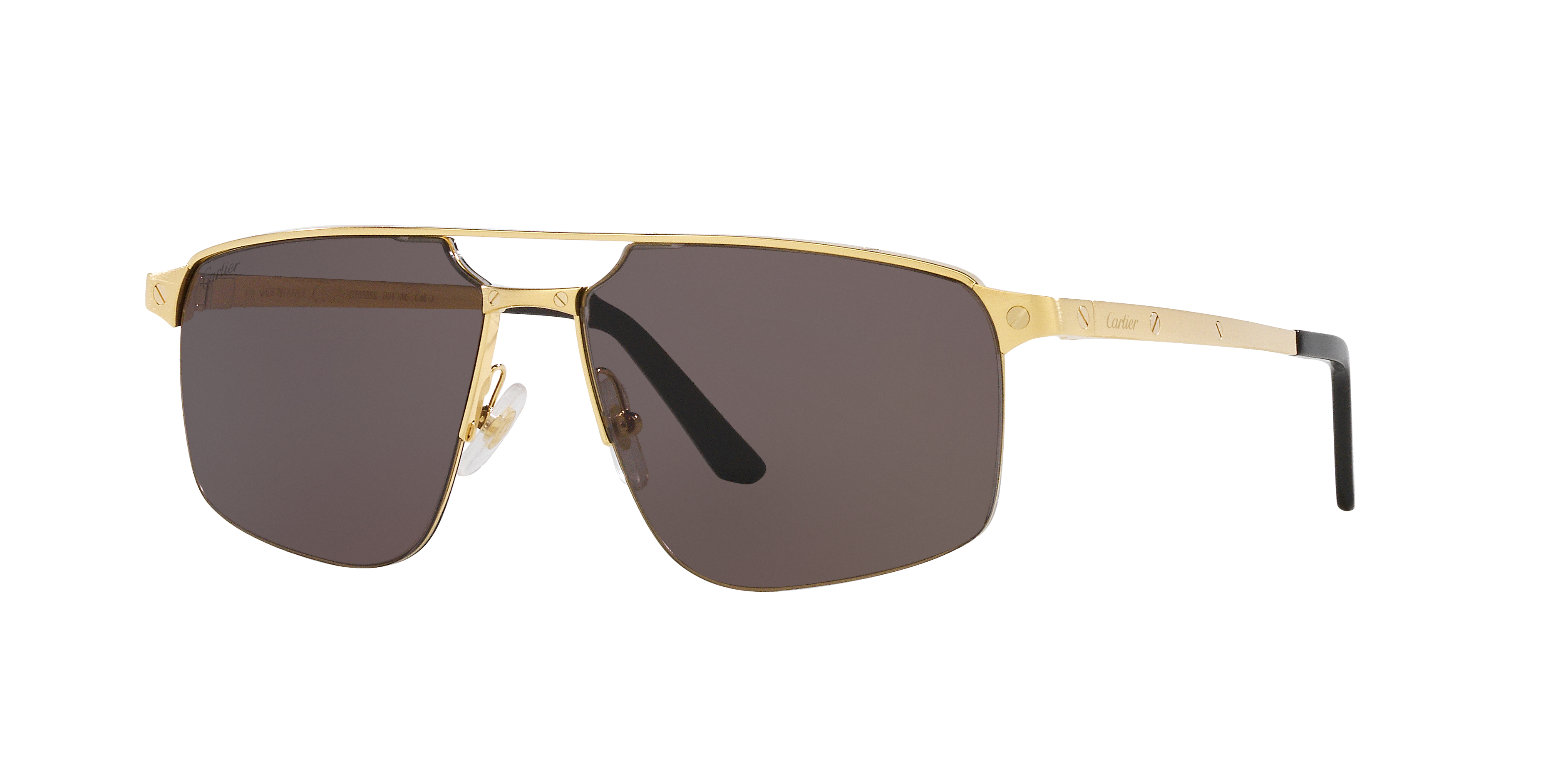 Cartier サングラス Cartier CT0385S Two-Tone Metal Santos De Navigator Aviator
